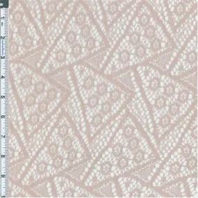 2 3/8 YD PC-Pink Triangle Lacey Crochet Knit Fabric