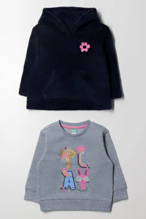 2 Pack Tracktops Navy And Grey