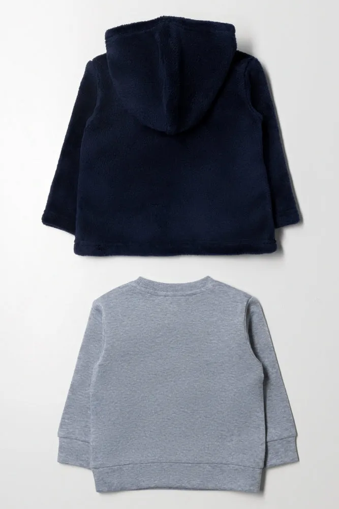 2 Pack Tracktops Navy And Grey