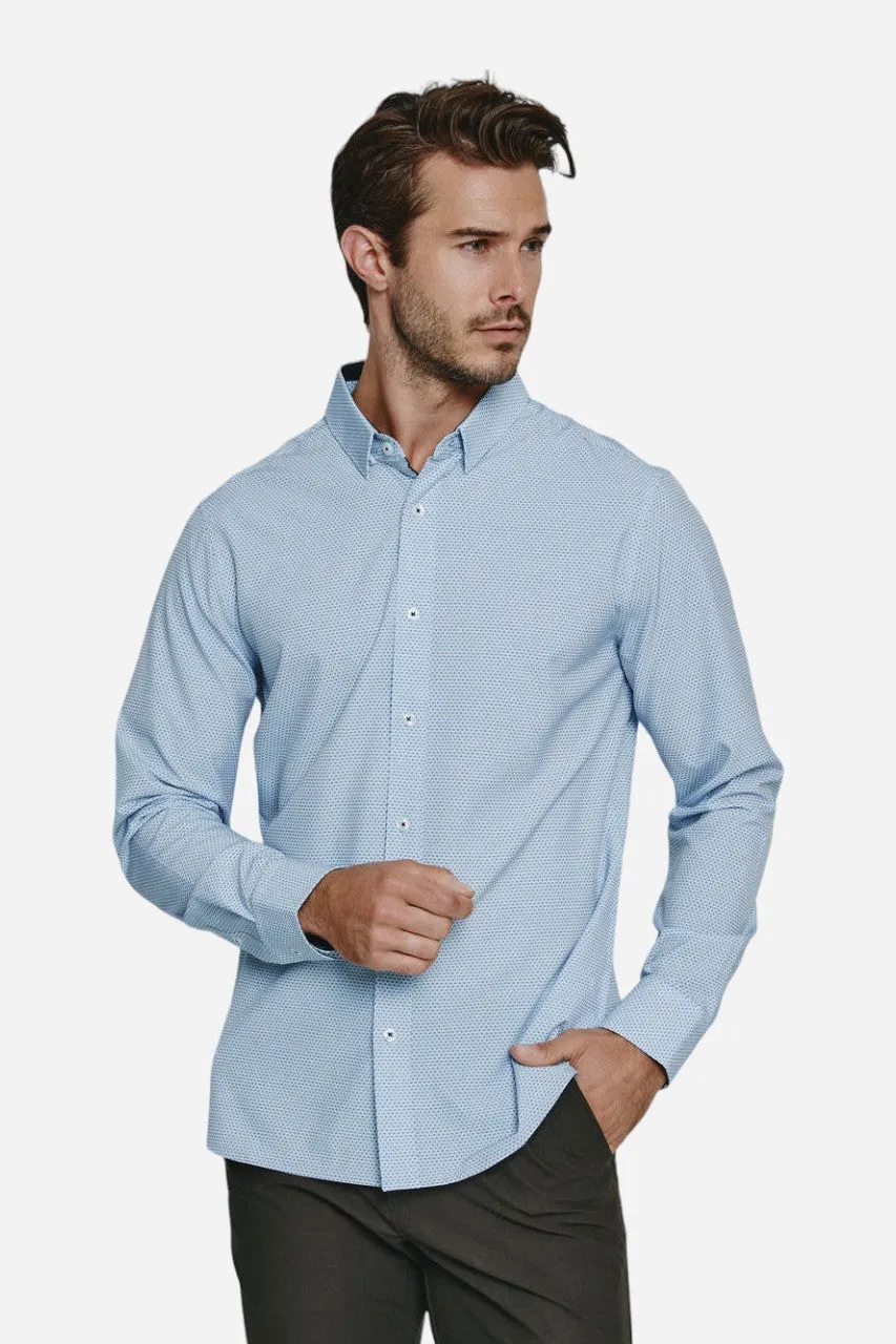 7 Diamonds Castel Long Sleeve Shirt in Light Blue