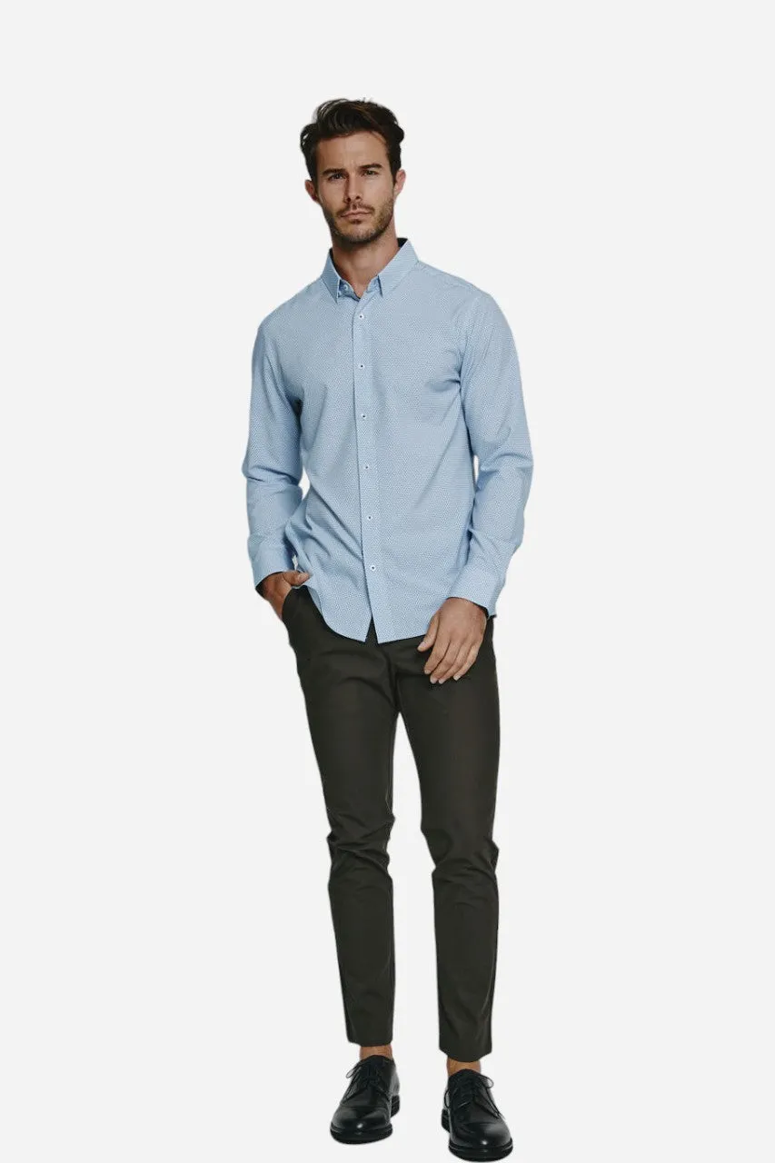 7 Diamonds Castel Long Sleeve Shirt in Light Blue