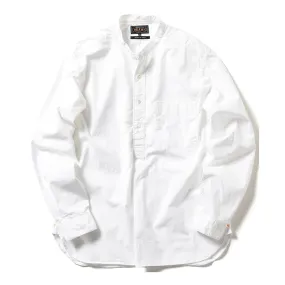 Band Collar Pullover Shirt - White
