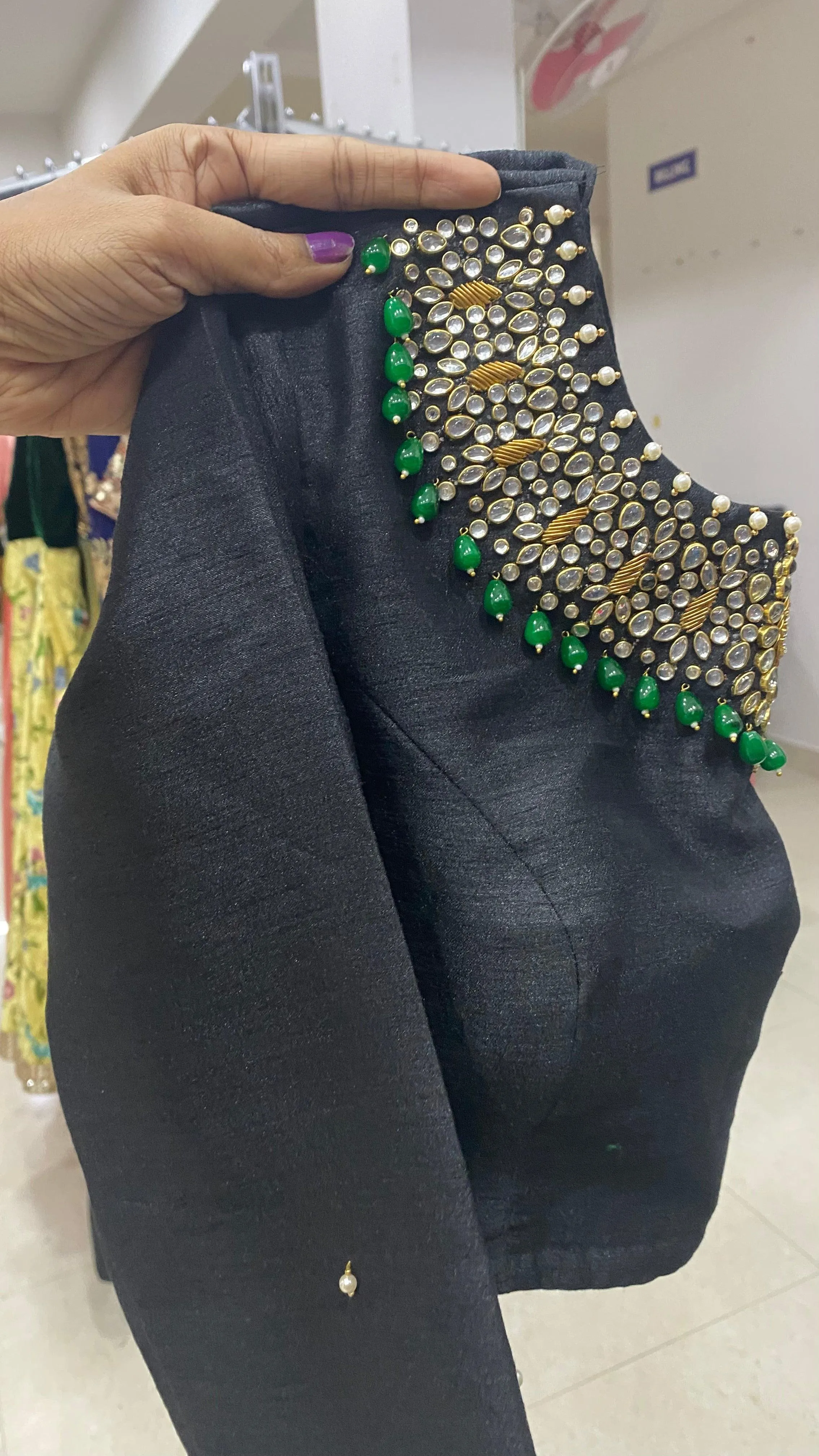 Beautiful Skirt Hand worked with Jewel Neck Top