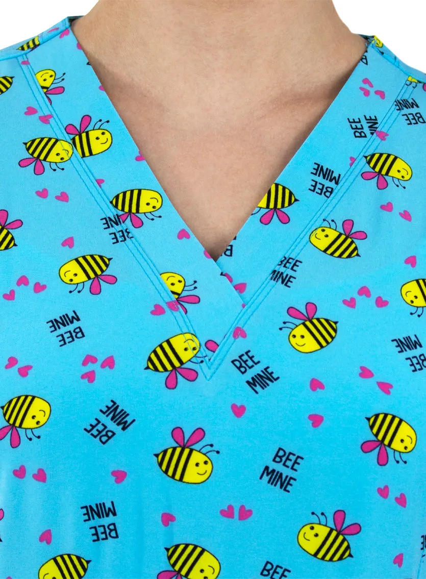 Bee Mine Printed V-Neck Top