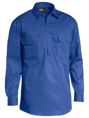 Bisley Lightweight Closed Front Cotton Drill Shirt - Long Sleeve (BSC6820)