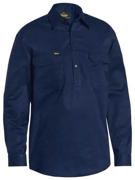 Bisley Lightweight Closed Front Cotton Drill Shirt - Long Sleeve (BSC6820)