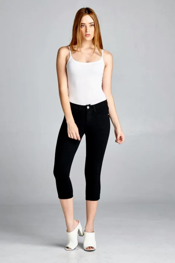 Black Brazillian Moleton Jean Capris