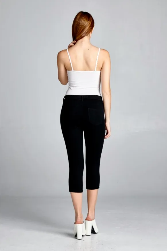 Black Brazillian Moleton Jean Capris
