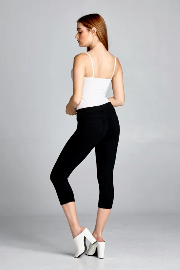 Black Brazillian Moleton Jean Capris