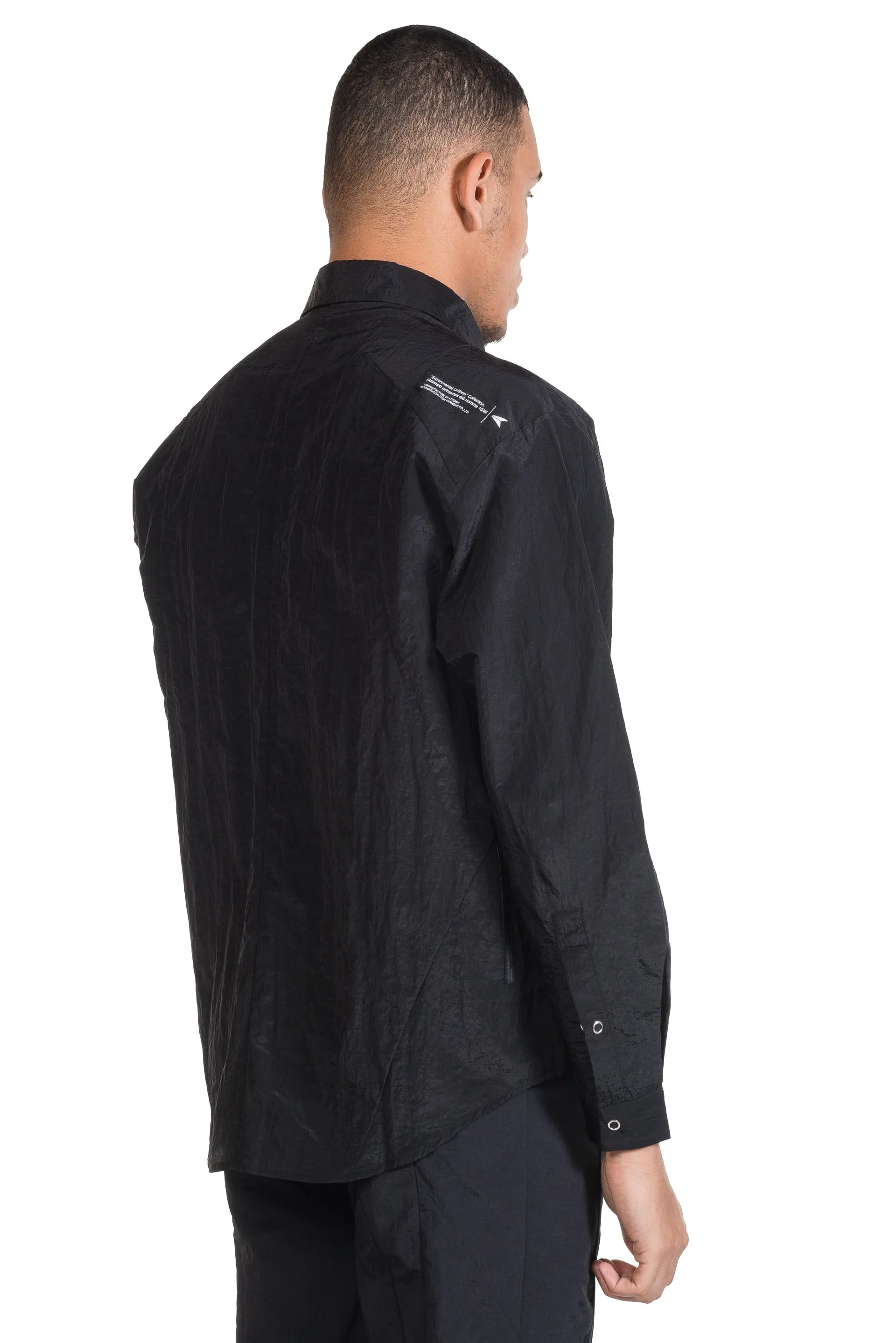 Black Ripple Structured Shirt