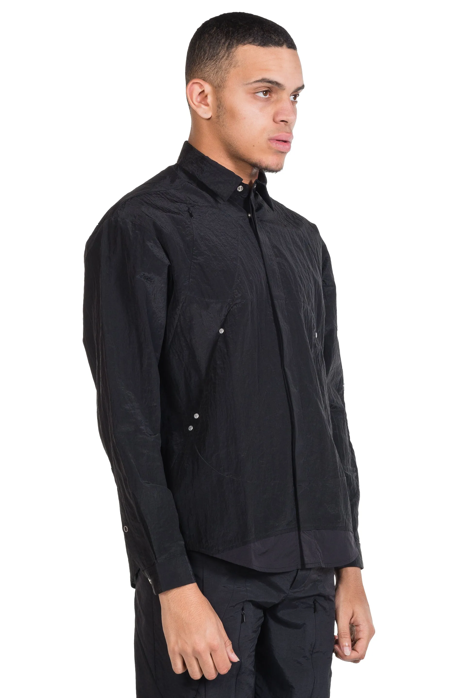 Black Ripple Structured Shirt