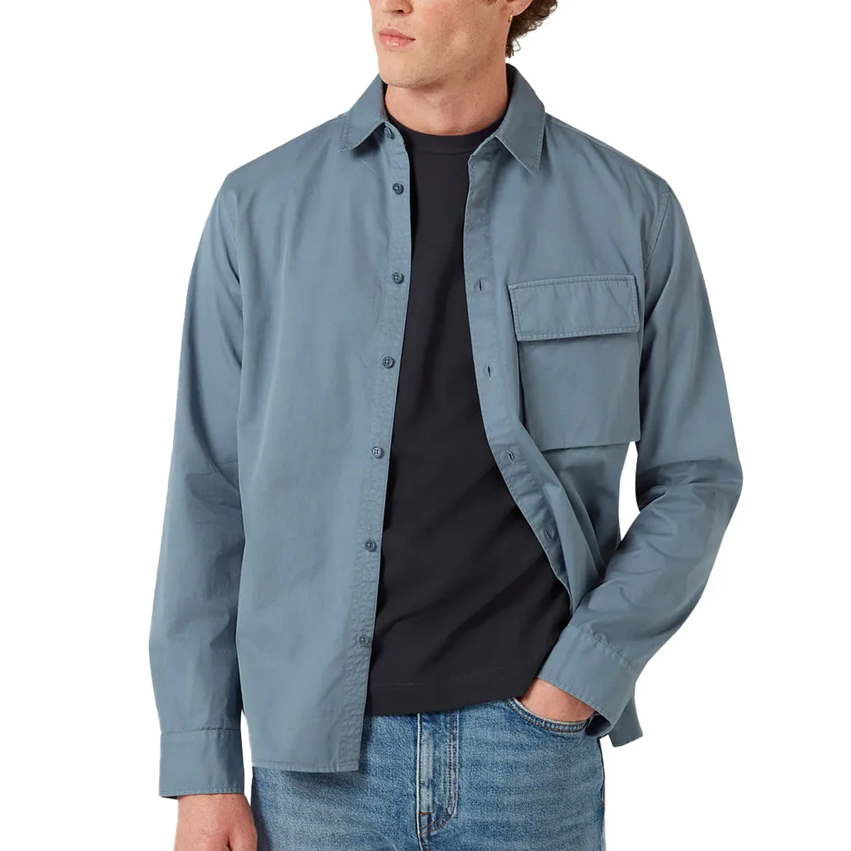 Blue Flint Garment Dyed Cotton Scale Shirt