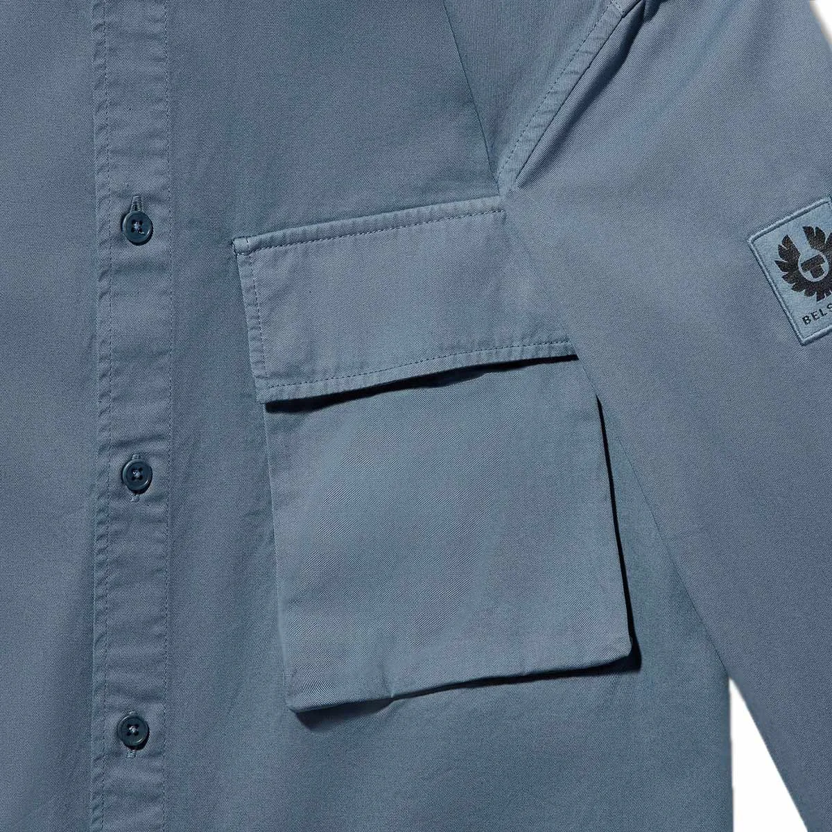 Blue Flint Garment Dyed Cotton Scale Shirt