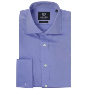 Blue Oxford Slim Fit Cutaway Collar Double Cuffed Shirt