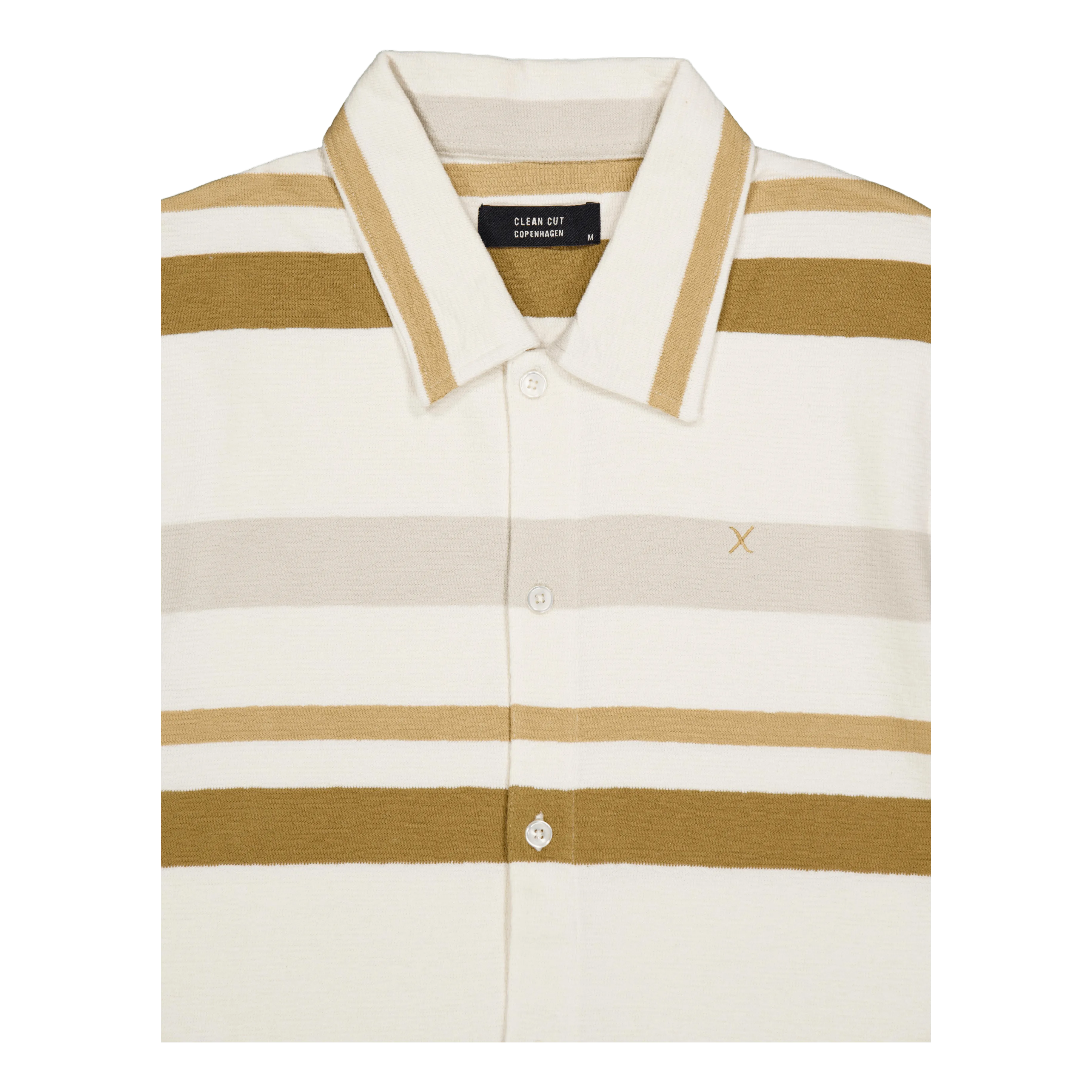 Calton Striped Structured Shir Ecru/khaki Stripe