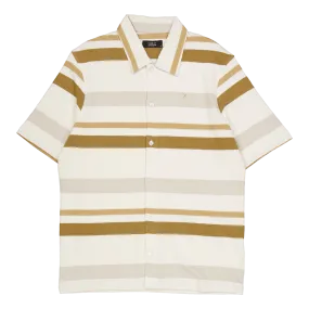Calton Striped Structured Shir Ecru/khaki Stripe