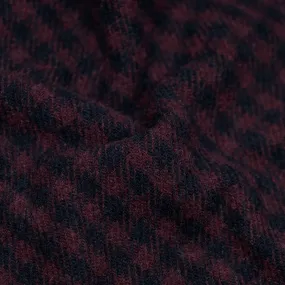 Deadstock Checked Wool Blend Coating - Merlot/Midnight Blue