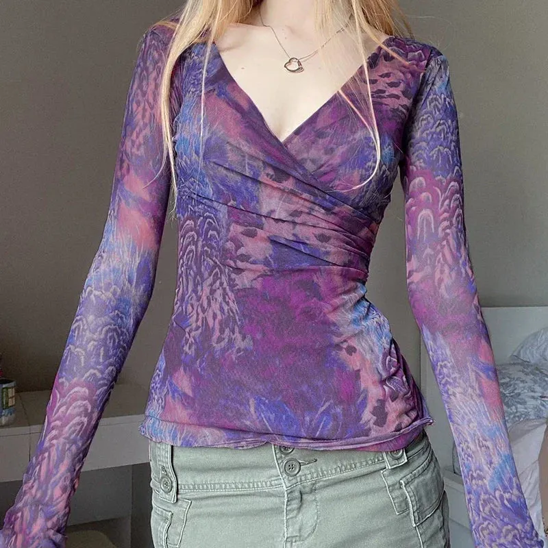 Dejah Floral Cross V-Neck Top