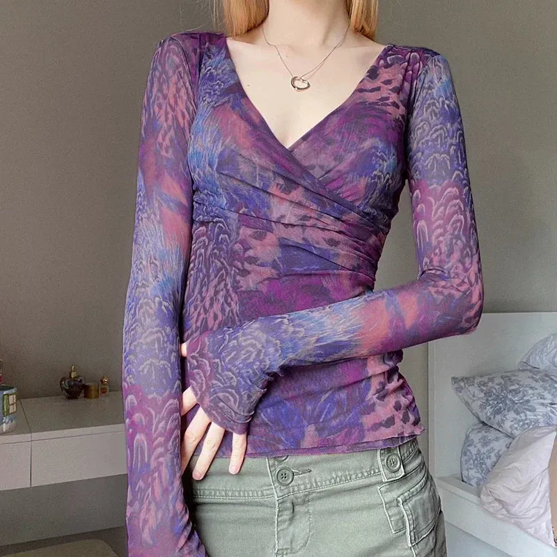 Dejah Floral Cross V-Neck Top