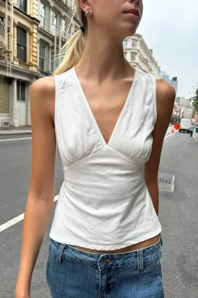 Dermearne 2 Women White Deep V Neck Tanks 2024 Summer Ladies Soft Sexy Cotton Slim Tank Tops Female Vintage Solid Sweet Vest