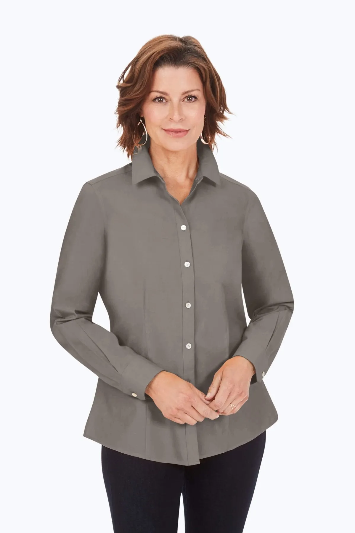 Dianna Pinpoint No Iron Long Sleeve Shirt