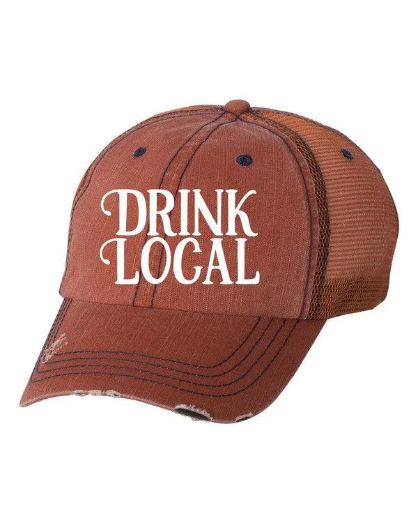Drink Local Embroidered Hat Baseball Cap