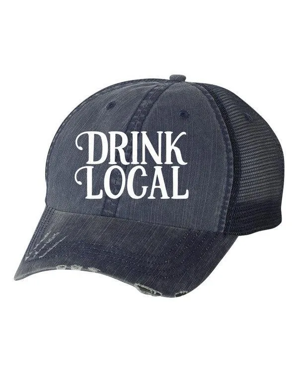 Drink Local Embroidered Hat Baseball Cap