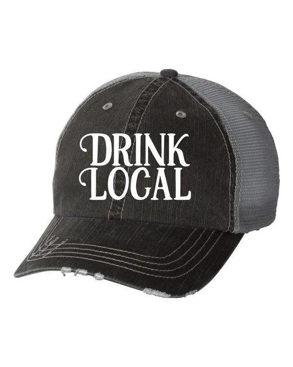 Drink Local Embroidered Hat Baseball Cap