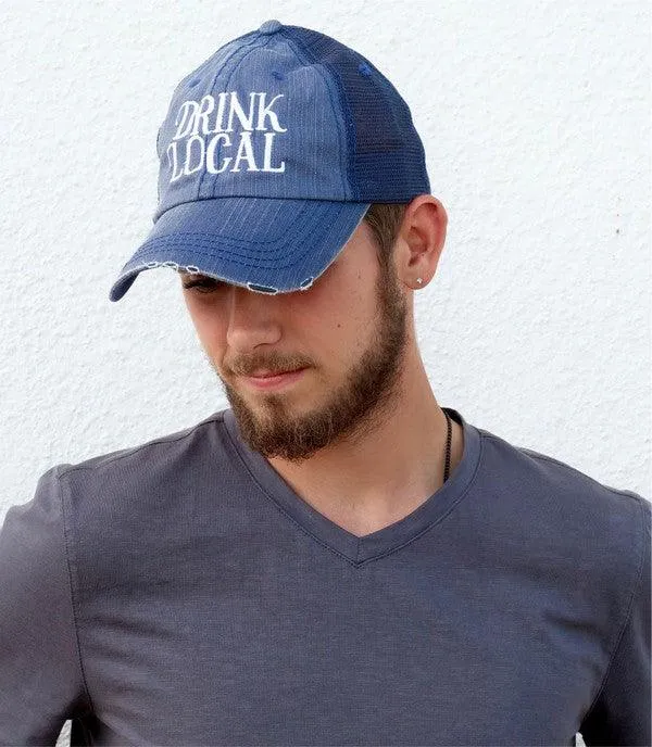 Drink Local Embroidered Hat Baseball Cap