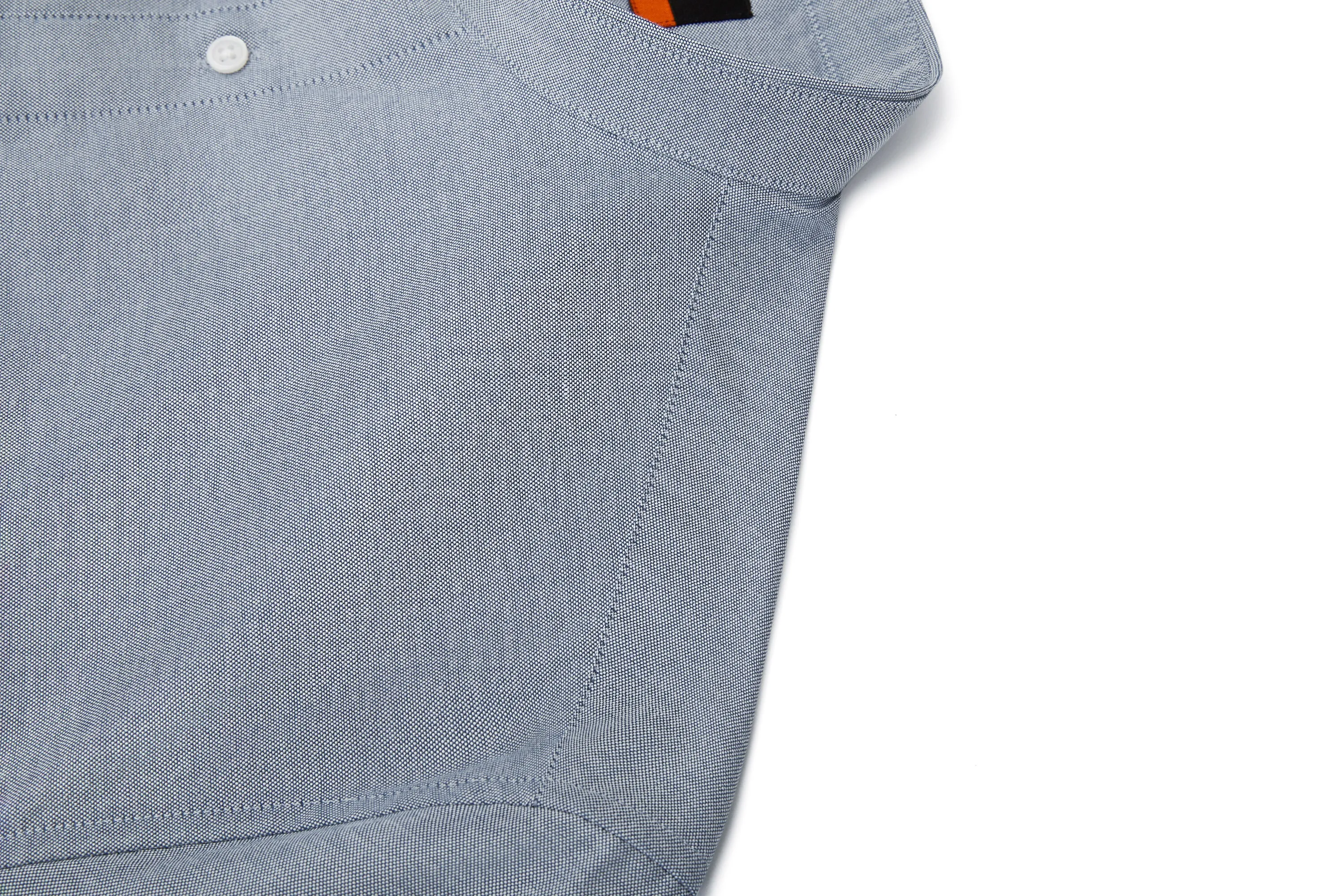 Easy Care Stand Collar Blocking Oxford Casual Shirt