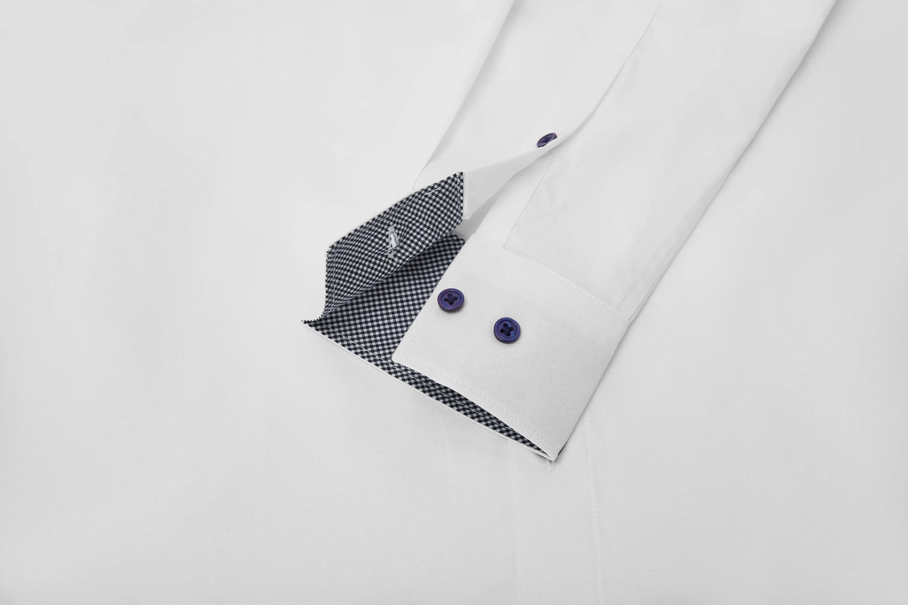 Easy Care Stand Collar Blocking Oxford Casual Shirt