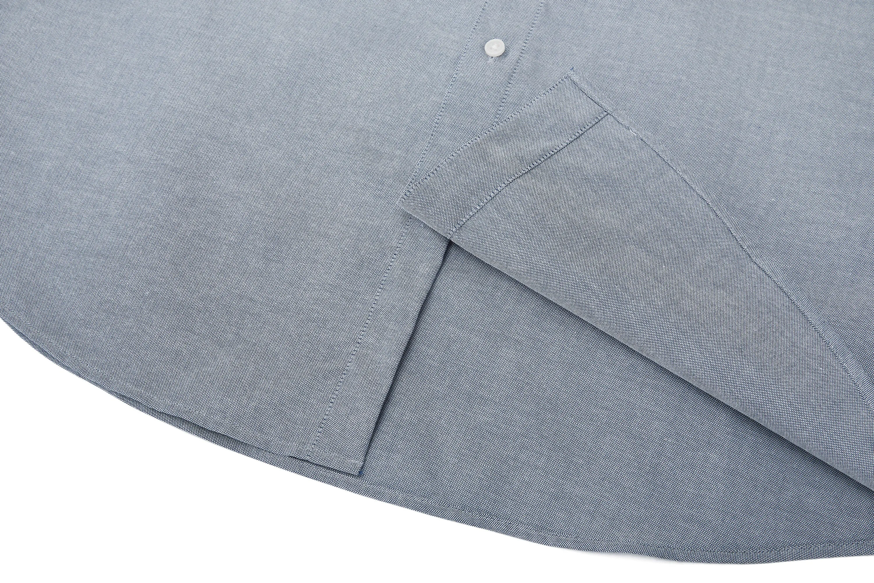 Easy Care Stand Collar Blocking Oxford Casual Shirt
