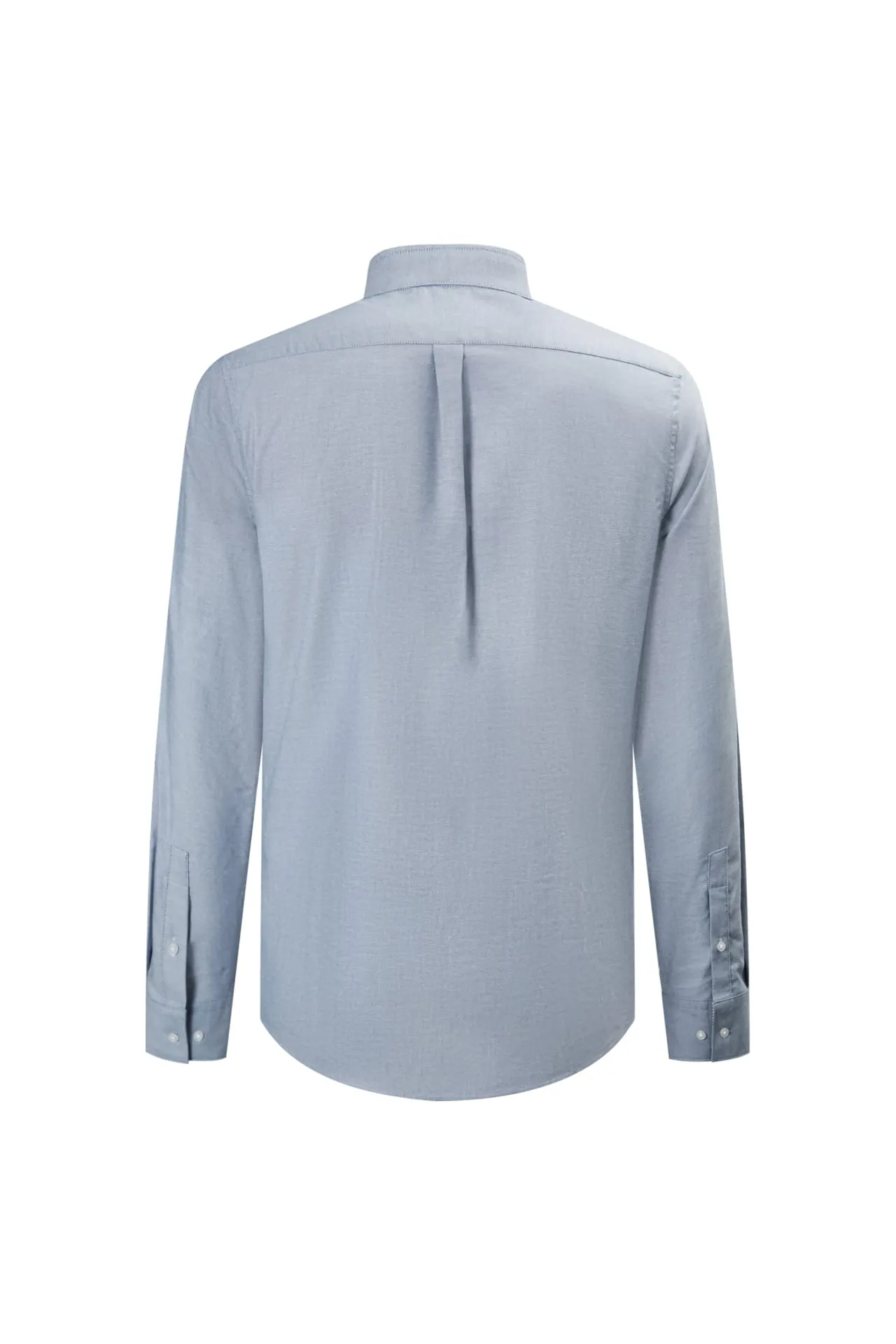 Easy Care Stand Collar Blocking Oxford Casual Shirt