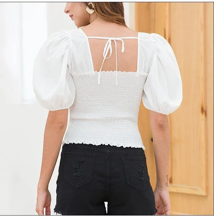Elegant Short Sleeve Holiday Beach Top