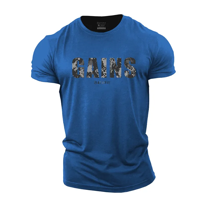 Gains Graphic Men's Fitness T-shirts