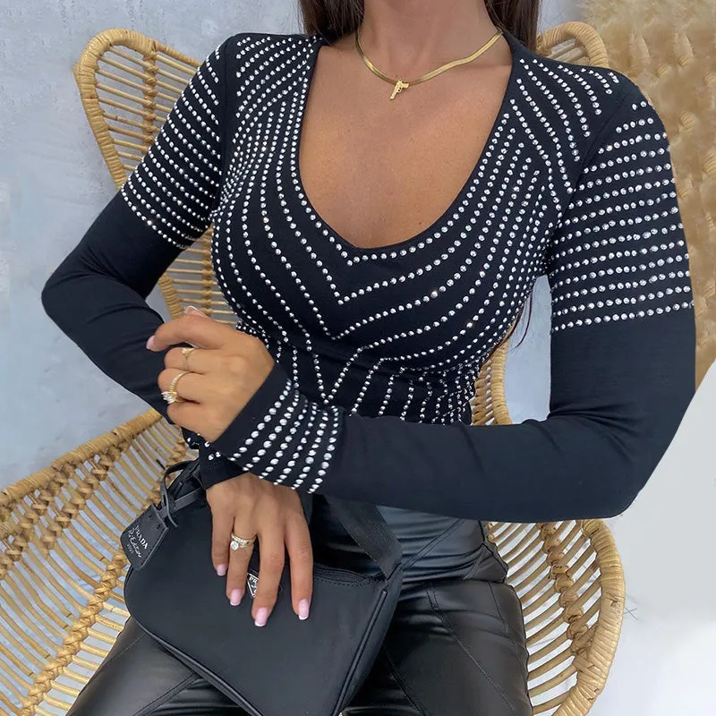 Julia Fashion - Women Elegant Fashion Black Female Tops