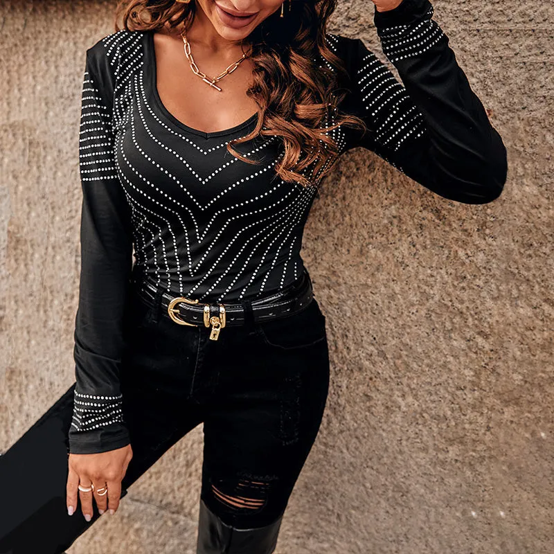 Julia Fashion - Women Elegant Fashion Black Female Tops