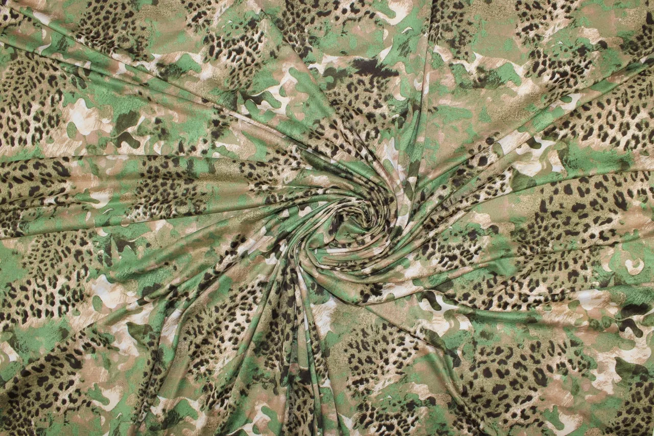 Jungle Huntress Rayon Jersey - Greens/Browns