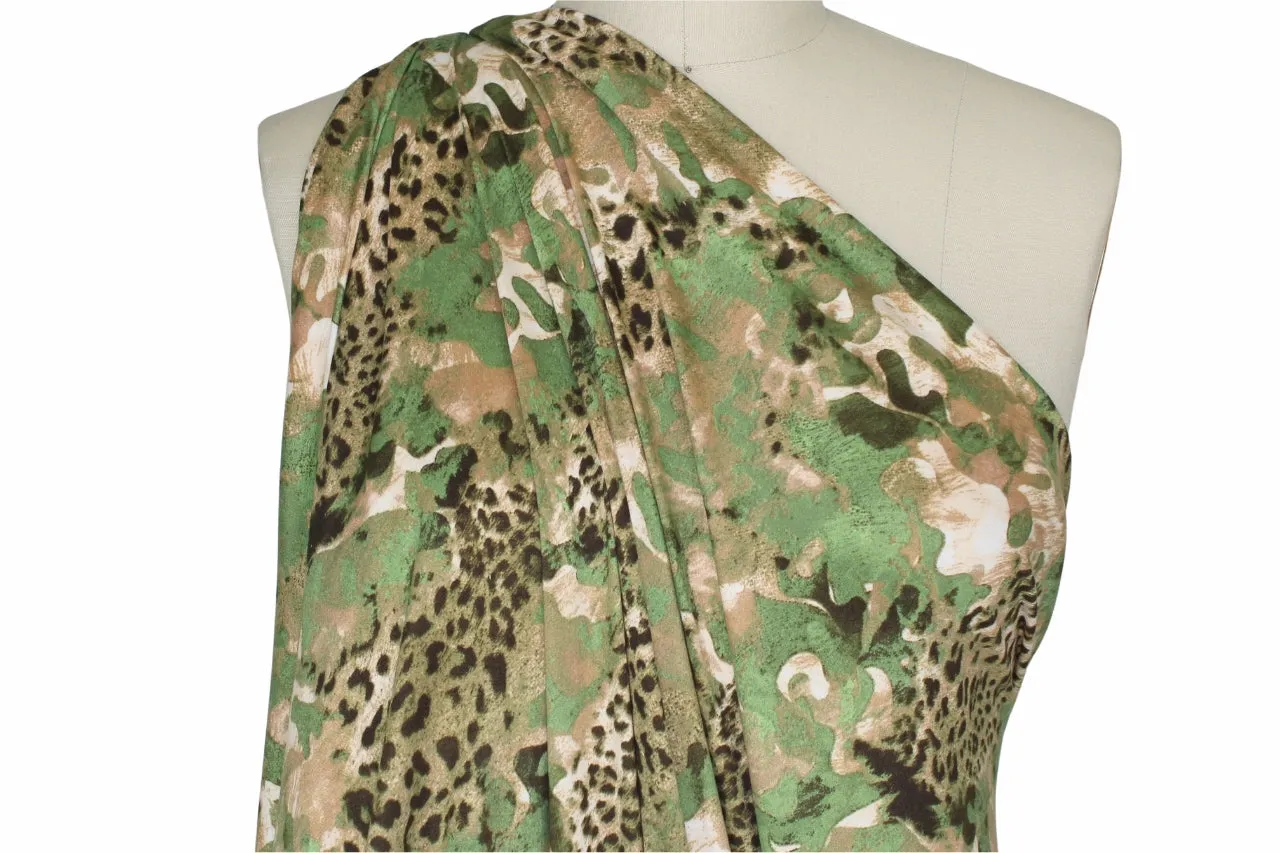 Jungle Huntress Rayon Jersey - Greens/Browns