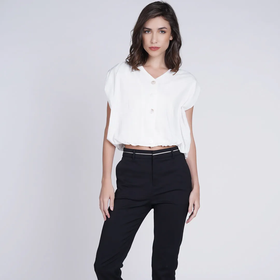 Luna Cropped Button-up Shirt