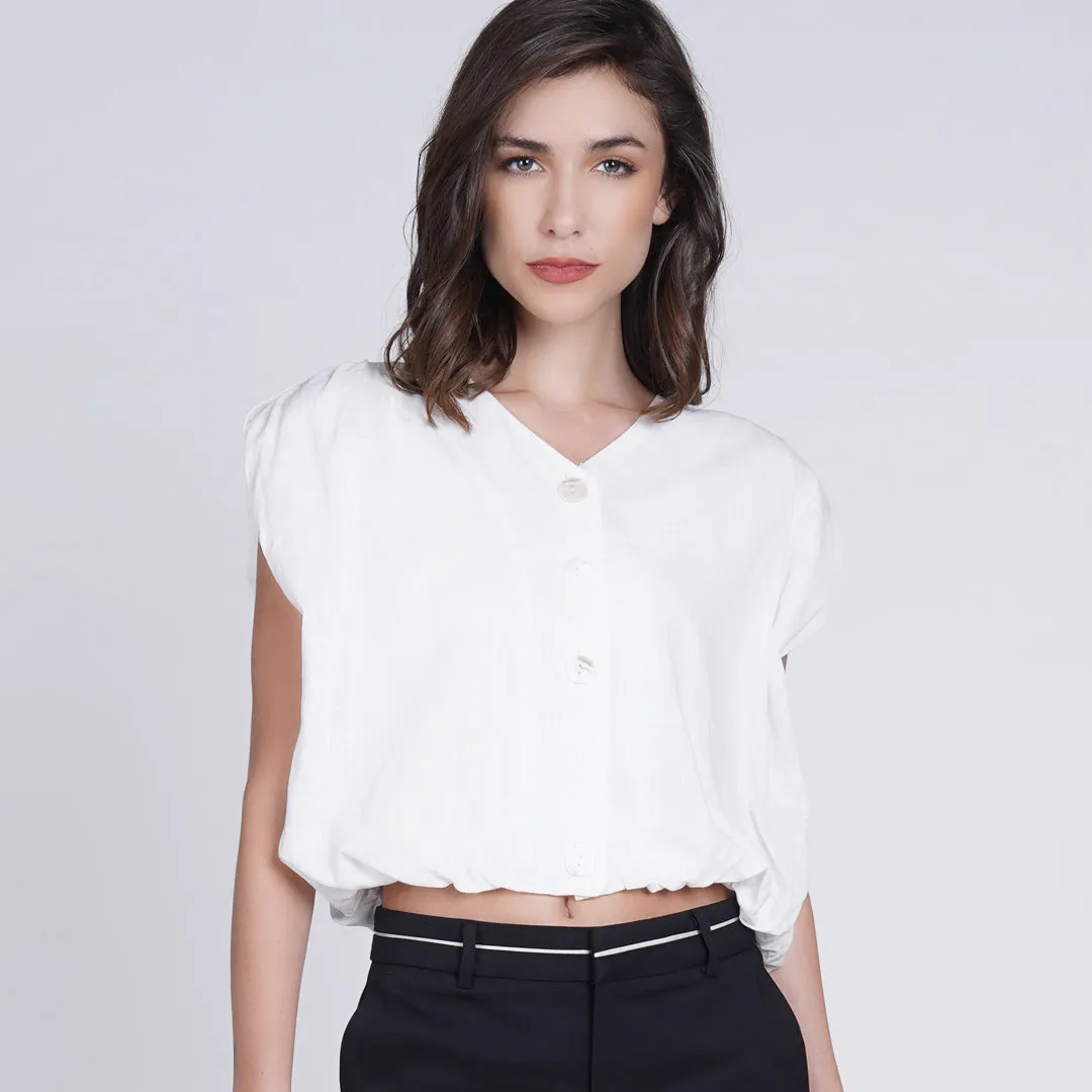 Luna Cropped Button-up Shirt