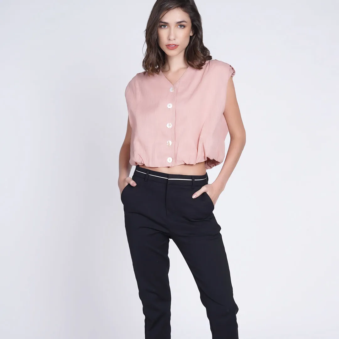 Luna Cropped Button-up Shirt