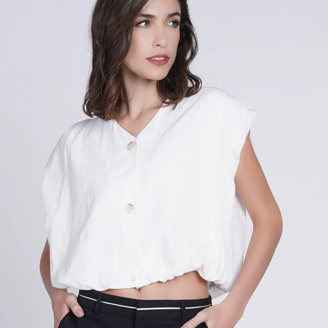 Luna Cropped Button-up Shirt