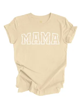 MAMA Varsity Short Sleeve Shirt - Soft Cream