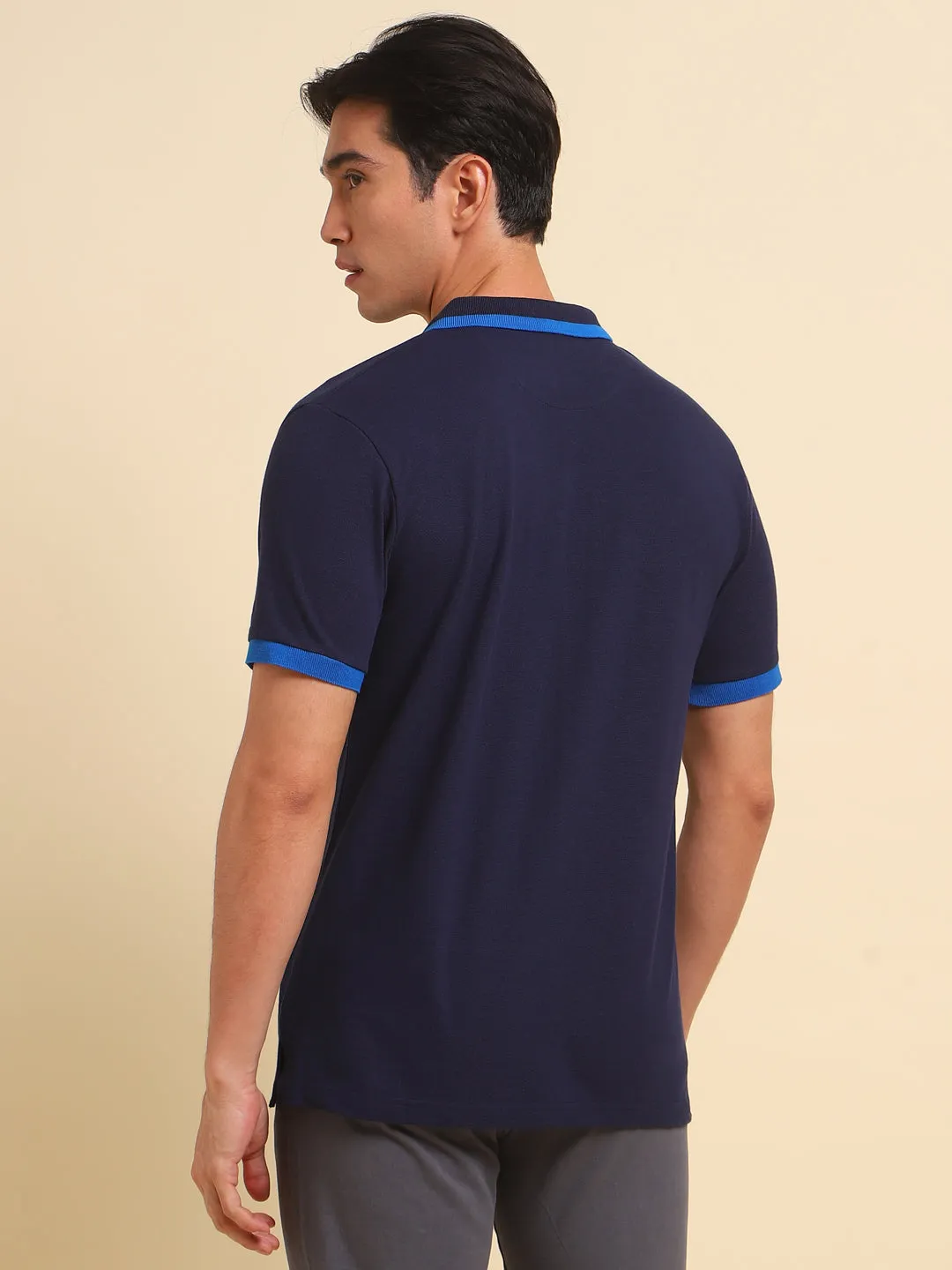 Men's Navy Tshirts Wardrobe Essentials Soft And Stretchy Fabric