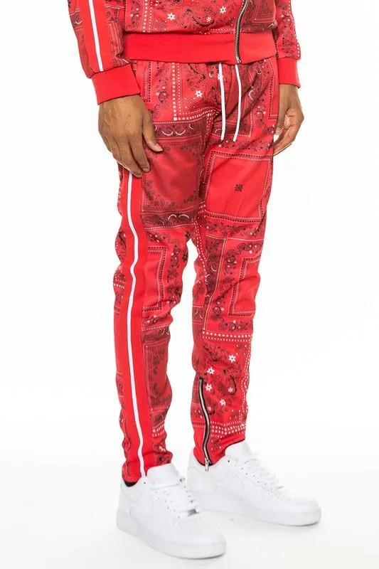 Mens Paisley Bandana Print Track Pants