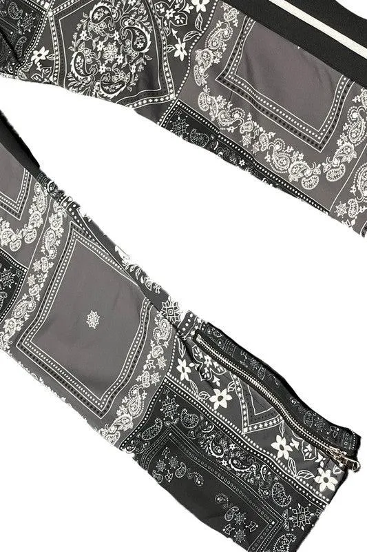Mens Paisley Bandana Print Track Pants