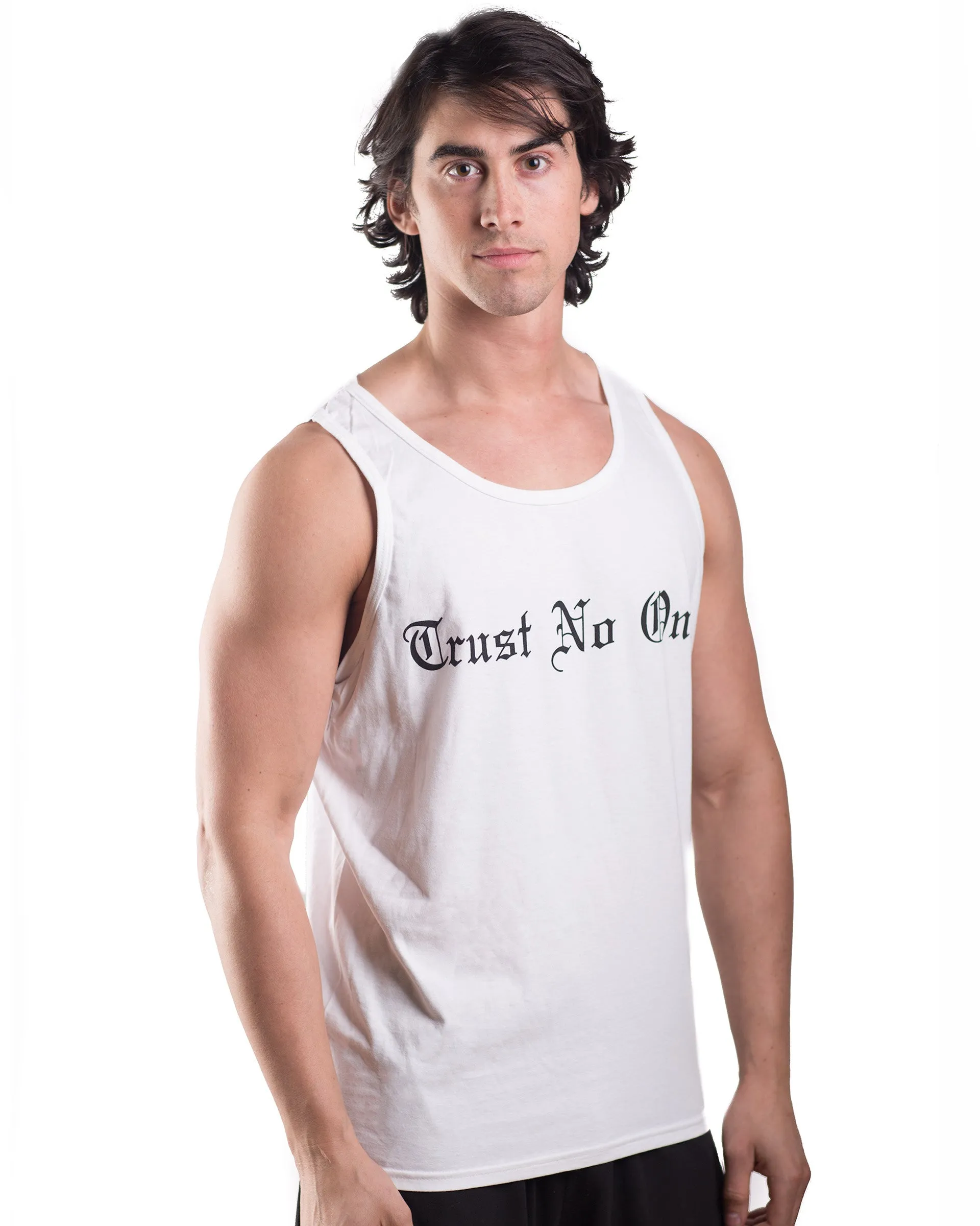 Men's Trust No One Tank Top - White