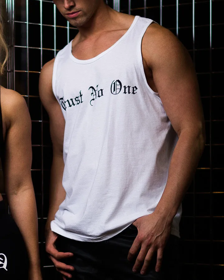 Men's Trust No One Tank Top - White