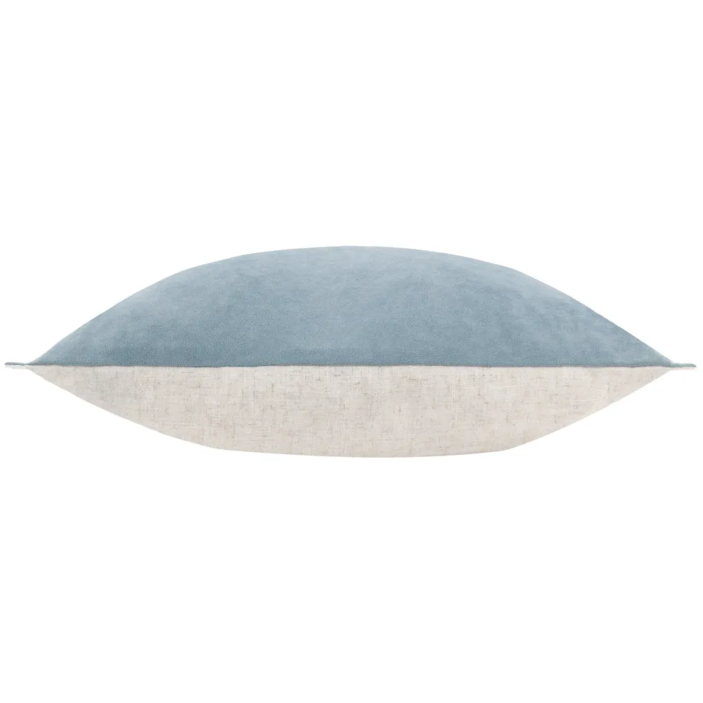 Merton Rectangular Velvet Cushion Dusty Blue